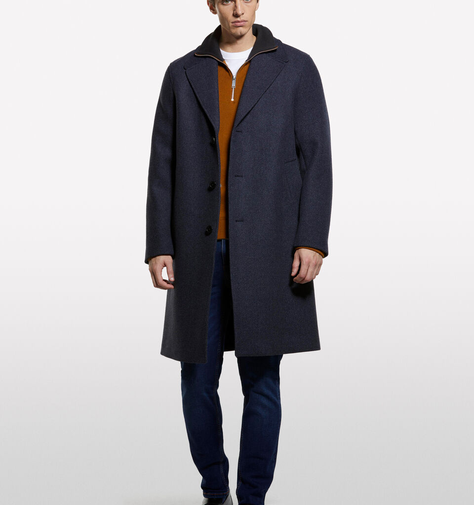 Dunkelgrauer einreihiger Mantel - mäntel für herren - Schwarz | Sisley image number 1